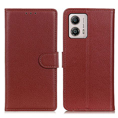 Coque Portefeuille Livre Cuir Etui Clapet A03D pour Motorola Moto G53 5G Marron