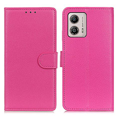 Coque Portefeuille Livre Cuir Etui Clapet A03D pour Motorola Moto G53y 5G Rose Rouge