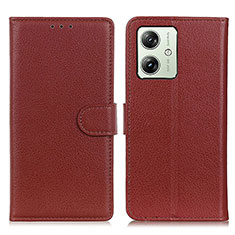 Coque Portefeuille Livre Cuir Etui Clapet A03D pour Motorola Moto G54 5G Marron