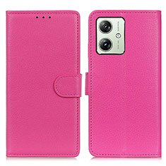 Coque Portefeuille Livre Cuir Etui Clapet A03D pour Motorola Moto G54 5G Rose Rouge