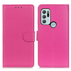 Coque Portefeuille Livre Cuir Etui Clapet A03D pour Motorola Moto G60s Rose Rouge