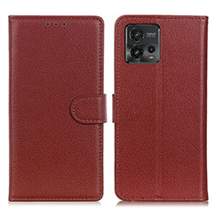 Coque Portefeuille Livre Cuir Etui Clapet A03D pour Motorola Moto G72 Marron