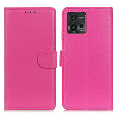 Coque Portefeuille Livre Cuir Etui Clapet A03D pour Motorola Moto G72 Rose Rouge