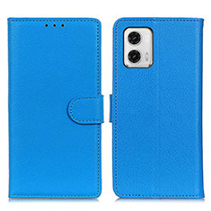 Coque Portefeuille Livre Cuir Etui Clapet A03D pour Motorola Moto G73 5G Bleu Ciel