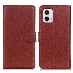 Coque Portefeuille Livre Cuir Etui Clapet A03D pour Motorola Moto G73 5G Marron