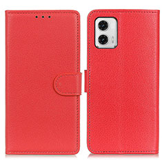 Coque Portefeuille Livre Cuir Etui Clapet A03D pour Motorola Moto G73 5G Rouge