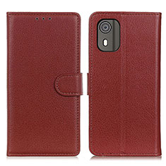 Coque Portefeuille Livre Cuir Etui Clapet A03D pour Nokia C02 Marron