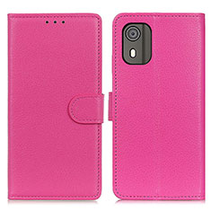 Coque Portefeuille Livre Cuir Etui Clapet A03D pour Nokia C02 Rose Rouge