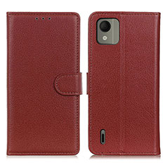 Coque Portefeuille Livre Cuir Etui Clapet A03D pour Nokia C110 Marron