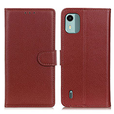 Coque Portefeuille Livre Cuir Etui Clapet A03D pour Nokia C12 Marron