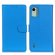 Coque Portefeuille Livre Cuir Etui Clapet A03D pour Nokia C12 Plus Bleu Ciel