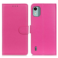 Coque Portefeuille Livre Cuir Etui Clapet A03D pour Nokia C12 Pro Rose Rouge