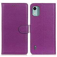 Coque Portefeuille Livre Cuir Etui Clapet A03D pour Nokia C12 Pro Violet