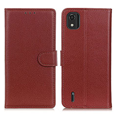 Coque Portefeuille Livre Cuir Etui Clapet A03D pour Nokia C2 2nd Edition Marron