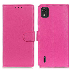 Coque Portefeuille Livre Cuir Etui Clapet A03D pour Nokia C2 2nd Edition Rose Rouge