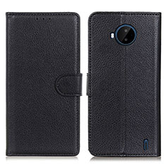 Coque Portefeuille Livre Cuir Etui Clapet A03D pour Nokia C20 Plus Noir