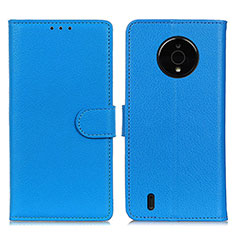 Coque Portefeuille Livre Cuir Etui Clapet A03D pour Nokia C200 Bleu Ciel