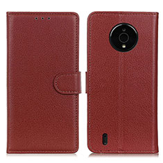 Coque Portefeuille Livre Cuir Etui Clapet A03D pour Nokia C200 Marron