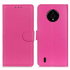 Coque Portefeuille Livre Cuir Etui Clapet A03D pour Nokia C200 Rose Rouge