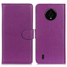 Coque Portefeuille Livre Cuir Etui Clapet A03D pour Nokia C200 Violet