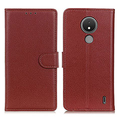 Coque Portefeuille Livre Cuir Etui Clapet A03D pour Nokia C21 Marron