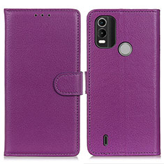 Coque Portefeuille Livre Cuir Etui Clapet A03D pour Nokia C21 Plus Violet