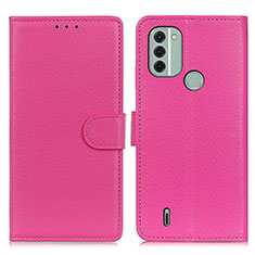 Coque Portefeuille Livre Cuir Etui Clapet A03D pour Nokia C31 Rose Rouge