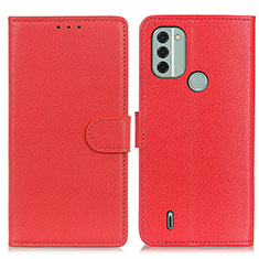 Coque Portefeuille Livre Cuir Etui Clapet A03D pour Nokia C31 Rouge