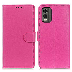 Coque Portefeuille Livre Cuir Etui Clapet A03D pour Nokia C32 Rose Rouge