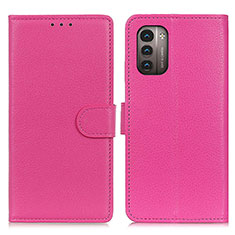 Coque Portefeuille Livre Cuir Etui Clapet A03D pour Nokia G11 Rose Rouge