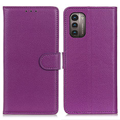 Coque Portefeuille Livre Cuir Etui Clapet A03D pour Nokia G11 Violet