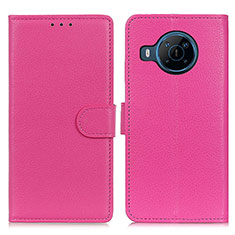 Coque Portefeuille Livre Cuir Etui Clapet A03D pour Nokia X100 5G Rose Rouge