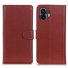 Coque Portefeuille Livre Cuir Etui Clapet A03D pour Nothing Phone 2 Marron