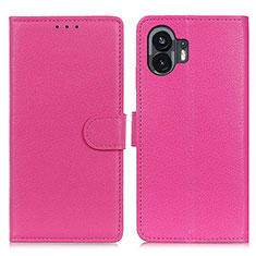 Coque Portefeuille Livre Cuir Etui Clapet A03D pour Nothing Phone 2 Rose Rouge