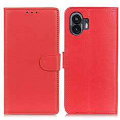 Coque Portefeuille Livre Cuir Etui Clapet A03D pour Nothing Phone 2 Rouge