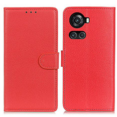 Coque Portefeuille Livre Cuir Etui Clapet A03D pour OnePlus 10R 5G Rouge