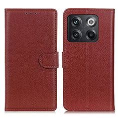 Coque Portefeuille Livre Cuir Etui Clapet A03D pour OnePlus 10T 5G Marron