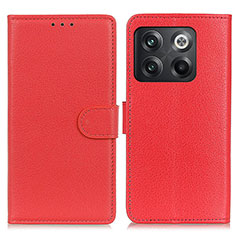 Coque Portefeuille Livre Cuir Etui Clapet A03D pour OnePlus 10T 5G Rouge