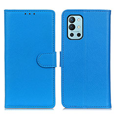 Coque Portefeuille Livre Cuir Etui Clapet A03D pour OnePlus 9R 5G Bleu Ciel