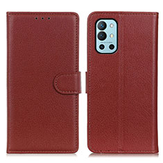 Coque Portefeuille Livre Cuir Etui Clapet A03D pour OnePlus 9R 5G Marron