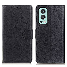 Coque Portefeuille Livre Cuir Etui Clapet A03D pour OnePlus Nord 2 5G Noir