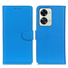 Coque Portefeuille Livre Cuir Etui Clapet A03D pour OnePlus Nord 2T 5G Bleu Ciel