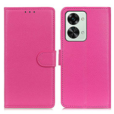 Coque Portefeuille Livre Cuir Etui Clapet A03D pour OnePlus Nord 2T 5G Rose Rouge