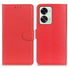 Coque Portefeuille Livre Cuir Etui Clapet A03D pour OnePlus Nord 2T 5G Rouge