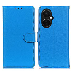 Coque Portefeuille Livre Cuir Etui Clapet A03D pour OnePlus Nord CE 3 Lite 5G Bleu Ciel