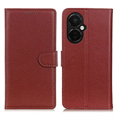 Coque Portefeuille Livre Cuir Etui Clapet A03D pour OnePlus Nord CE 3 Lite 5G Marron