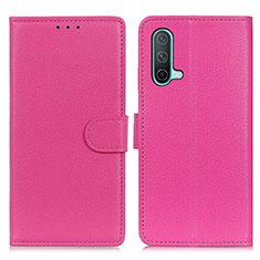 Coque Portefeuille Livre Cuir Etui Clapet A03D pour OnePlus Nord CE 5G Rose Rouge