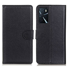 Coque Portefeuille Livre Cuir Etui Clapet A03D pour Oppo A16 Noir