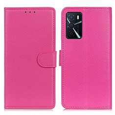 Coque Portefeuille Livre Cuir Etui Clapet A03D pour Oppo A16 Rose Rouge