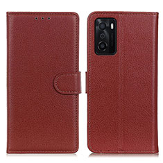 Coque Portefeuille Livre Cuir Etui Clapet A03D pour Oppo A55S 5G Marron